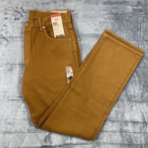 Levis 501 Jeans New Mens Original Button Fly Mustard Brown Stretch 34 X 34 NWT